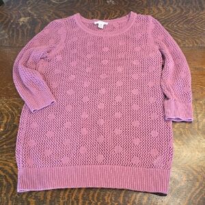 Motherhood Maternity Purple Loose Knit Lightweight Pullover Sweater Dress